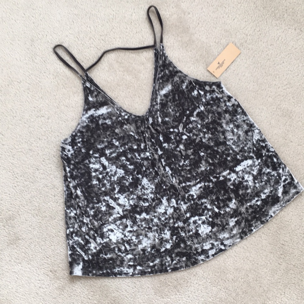 NWT AE Silver Grey Velvet Tank Top